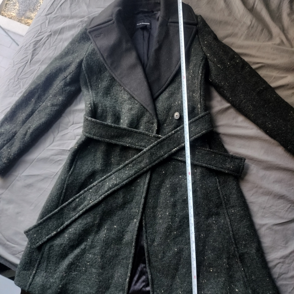 NWOT Forest Green Trench Coat with Black Accents